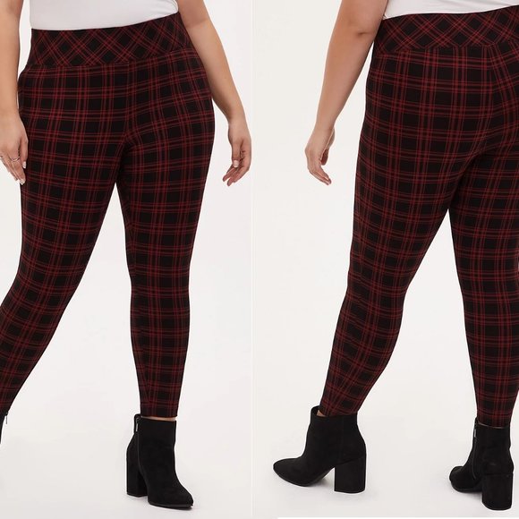 Torrid 3 3x Studio Slim Fix Plaid Pull-On Pant - Picture 2 of 2